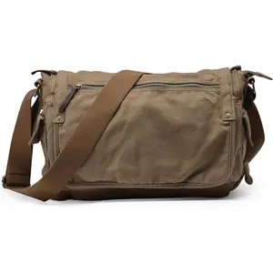 GOOTIUM Canvas Messenger Bag - Vintage Cross Body Shoulder Satchel