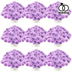 100pcs Artificial Hydrangea Flowers in Bulk 7.48 inches Artificial Hydrangea Flower Belt Detachable Stem Imitation Hydrangea Flower Wedding Decoration Suitable for Home Garden Party Decoration DIY Project (purple)