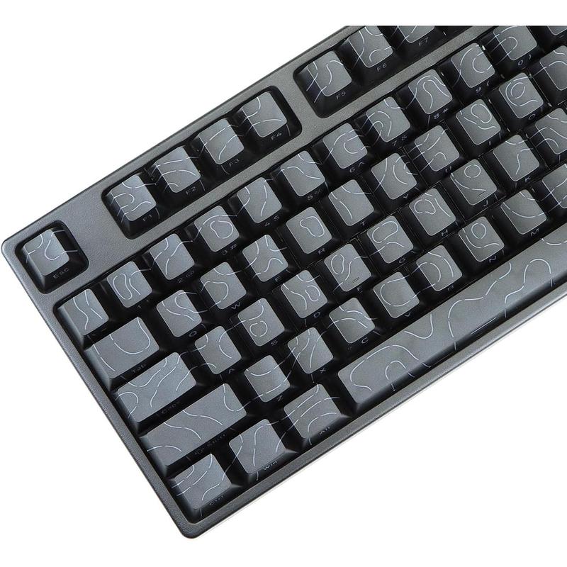 Contour Line Keycaps 98 Set Custom PBT Cherry Profile Double-Shot Light Shine-Through Key Caps with South-face Print for Mechanical Gaming Keyboard ANSI Layout Contour Line Keycaps 98 Set Custom PBT Cherry Profile Double-Shot Light Shine-Through Key Caps with South-face Print for Mechanical Gaming Keyboard ANSI Layout