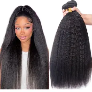 Unisex Real Hair Extensions - Straight Hair Bundles with Champagne Blonde Highlighter Hairpiece for Seamless Hairstyling