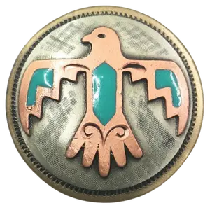 Augus Conchos 99H3 1 1/2 inch Turquoise Thunderbird Single Concho Cowboy Belt Cowboy Cowgirl Belt