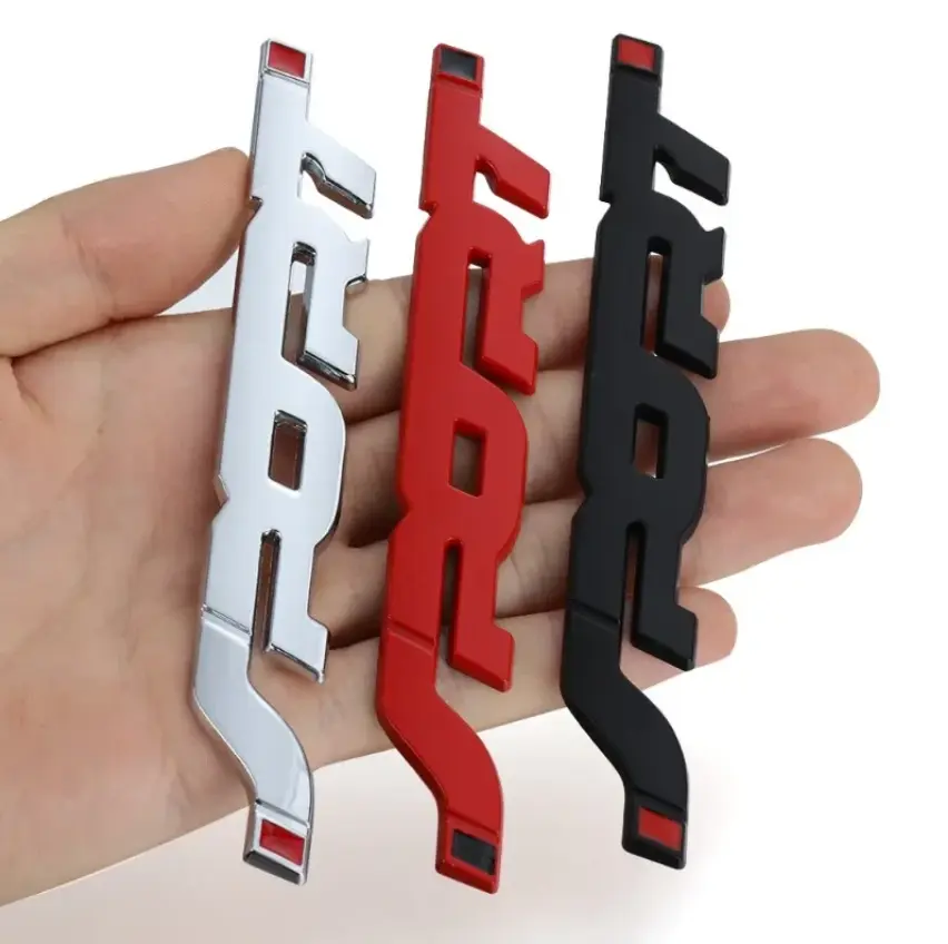 3D Chrome Black Metal Racing Sport Word Letter Logo Emblem Badge, Car Exterior Styling Sticker, Decal for Cars (Trunk & Body Application)