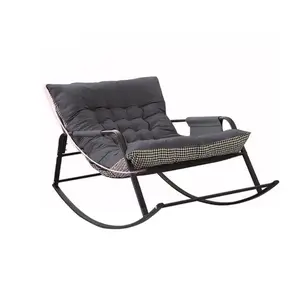 Virplik Oversized Rocking Chair with Comfy Padded Cushion & Armrests Modern Cozy Lounge for Indoor & Outdoor Use Living Room Porch Patio Garden