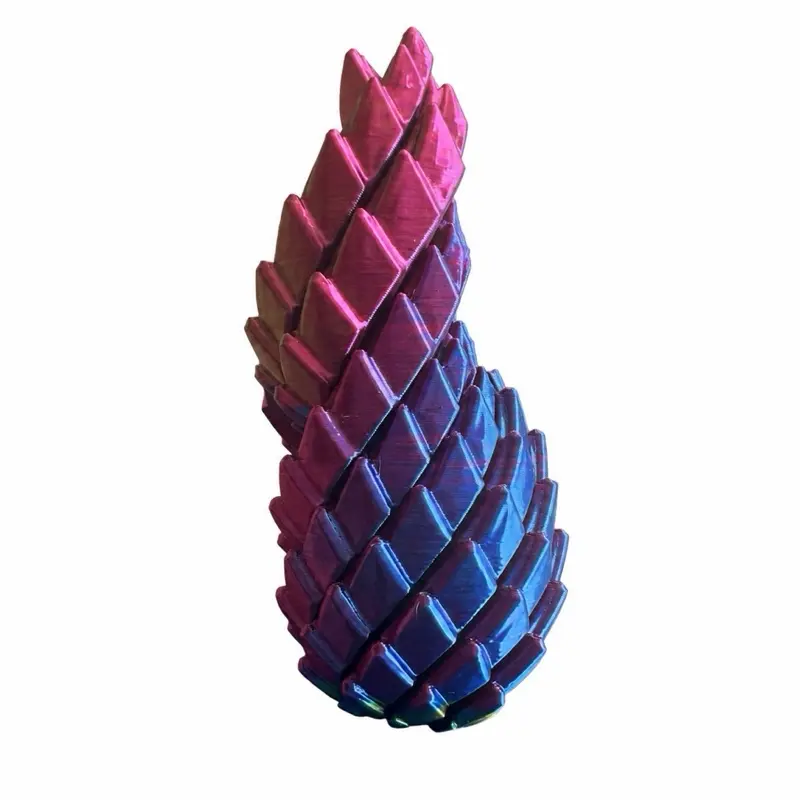 Articulated Spiky Egg Fidget – Color-Shifting 3D Printed Desk Toy