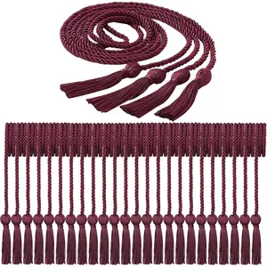 24 Pack Graduation Honor Cords with Tassels - 68 Inch Braided Cords Bulk for High School College University - Bachelor, Master, Doctoral Ceremony (Maroon)