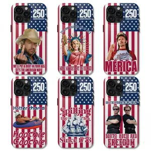 USA Flag 4th Of July 250 Year Anniversary Collection Phone Case Toby Keith Joe Dirt Hotter Than A Hoochie Coochie, You Look Like the Fourth of July Phone Cover, Boats Hoes And Freedom Spilling The Tea 17 Air Pro Max, 16 15 14 13 12 11