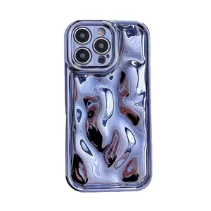 Electroplated Meteorite Texture Phone Case for iPhone 17 16 Pro Max 15 14 Luxury Minimalist Cover