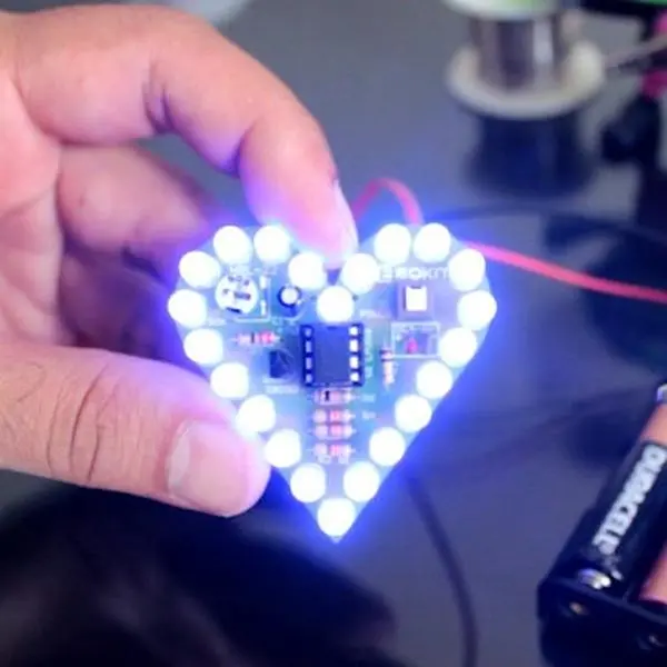 Breathing Heart - Learn to Solder DIY LED Electronics Kit - Anniversary Couples Gift & Activity