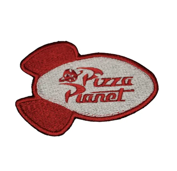 Retro Space Pizza Diner Embroidered Patch – Cosmic Food Delivery Iron-On Badge