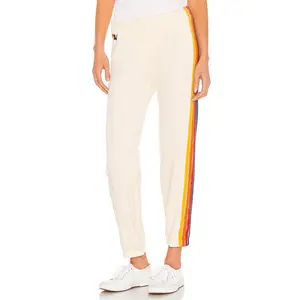 Aviator Nation 5 Stripe Sweatpant in Vintage White