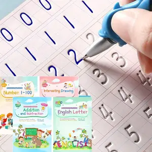 Reusable Handwriting Copybooks for Kids Grooves Template Design Handwriting Aid Practice Workbook for Preschools