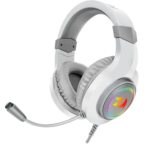 Redragon H260 Hylas Wired Gaming Headset, 50 mm Drivers, Stereo Surround Sound, Noise-Canceling Microphone, Dynamic RGB Backlight, Over-Ear Headphones Works for PC/PS4/XBOX ONE/NS, White tiktokshopbacktoschool, Gamer Stuff