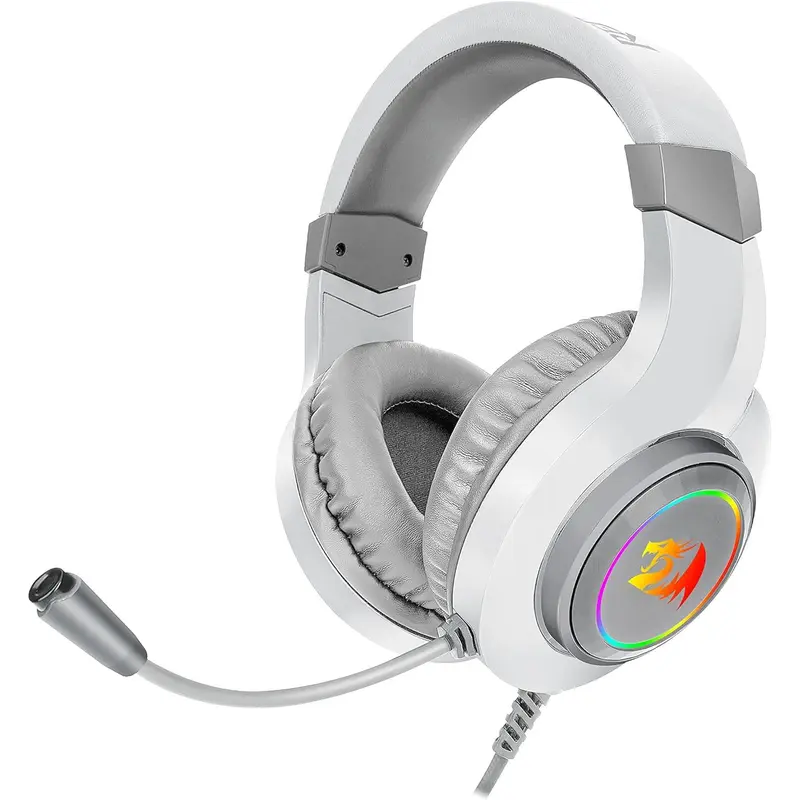 Redragon H260 Hylas Wired Gaming Headset, 50 mm Drivers, Stereo Surround Sound, Noise-Canceling Microphone, Dynamic RGB Backlight, Over-Ear Headphones Works for PC/PS4/XBOX ONE/NS, White tiktokshopbacktoschool, Gamer Stuff
