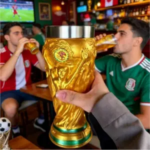 2026 World Cup Football Beer Mug, Trophy Shape Drinkware, Perfect for Watching Games, High-Quality Soccer Merchandise & Creative Gift