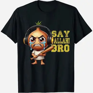 100% Premium Cotton graphic tees Funny Tung Tung Speed Brainrot Say Wallahi Bro Meme T-Shirt