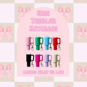 Mini Tumbler Keychain - Choose Your Wrap Design with Keychain Attachment - Available in Various Colors