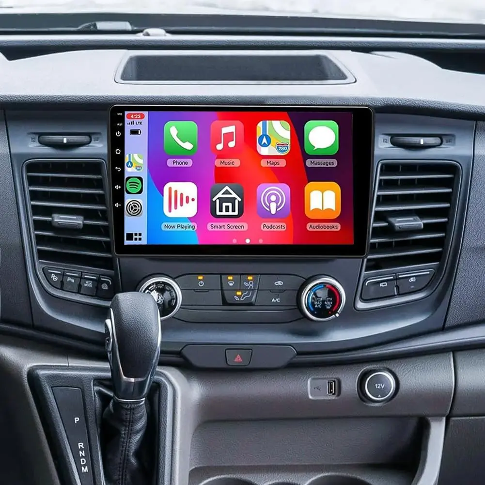 10 in 4-Core Android 14 Touchscreen Head Unit for Ford Transit Custom 2020-2024, Wireless CarPlay, GPS Navigation, Bluetooth, FM RDS, SWC, Night Vision Backup Camera, 2+32G High Definition Hands-Free & Music Car Stereo Radio, None, Mirror Link Support