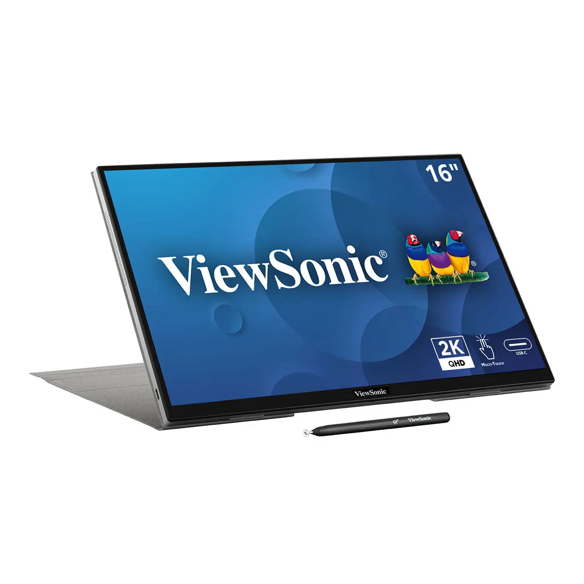 ViewSonic TD1656-2K 16" 16:10 WQXGA Touchscreen Portable USB-C IPS LED Monitor