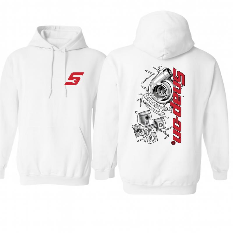 Snap-on Turbo Hoodie – Piston & Turbocharger Graphic, Bold Red Vertical Logo, Mechanic Streetwear Pullover, Unisex Fit - Menswear, Streetwear. Men's Tops - Hoodies & Sweatshirts - Men's Hoodies