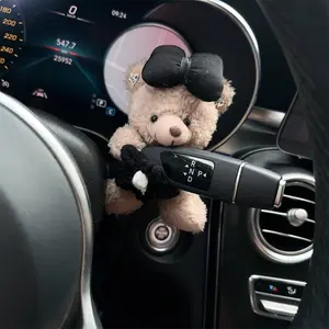 Cute Bear Design Car Gear Shift Cover, Plush Car Gear Shift Cover, Car Interior Decoration Accessories for Women & Girls