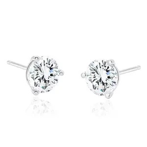Bellman Jewelers Select Lab Grown Diamond Studs -  2.04 Carat, 14K White Gold, Prong Setting, Elegant Accessory for Casual & Formal Occasions
