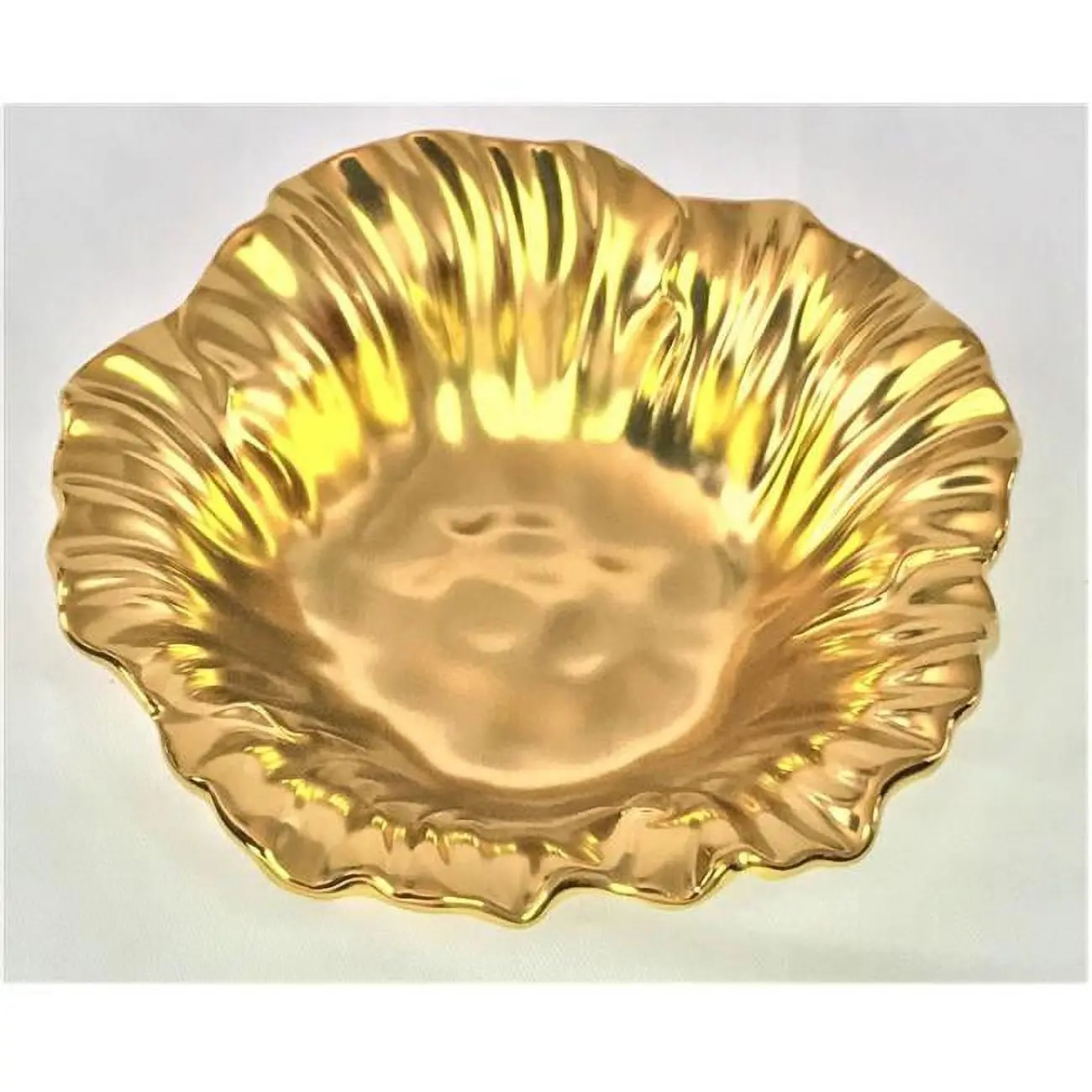 Leeber Limited 69326 Botanic Collection Titanium-Metal Ceramic Sunflower Serving Bowl, 9in (with Leaf Accent)