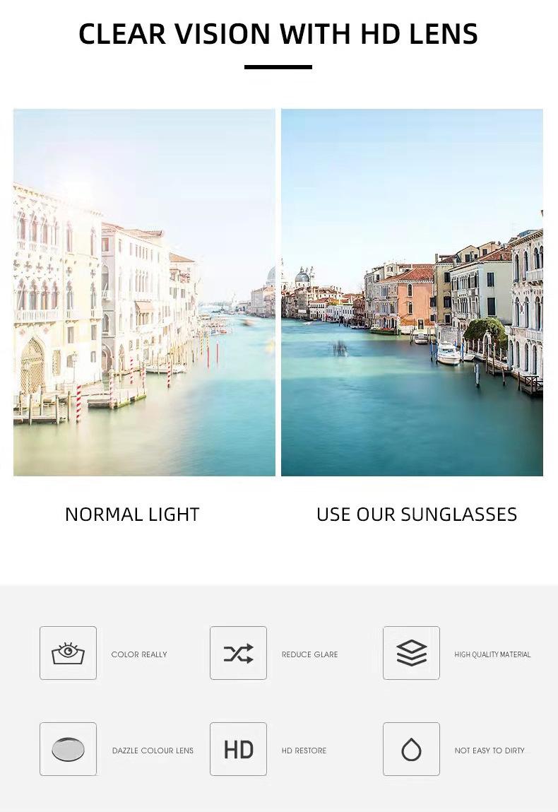 Sunglasses for men and women, true film one-piece sunglasses, outdoor cycling and fishing sunglasses, UV protection