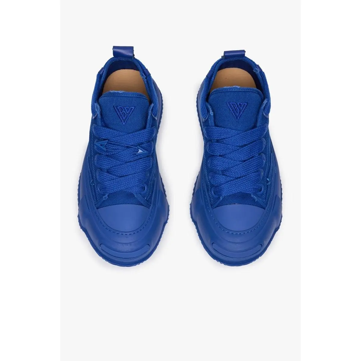 Men's Vision Bright Canvas Casual Leather Sneakers - Electric Blue Footwear, Trainer Shoes, Sneaker, Denim