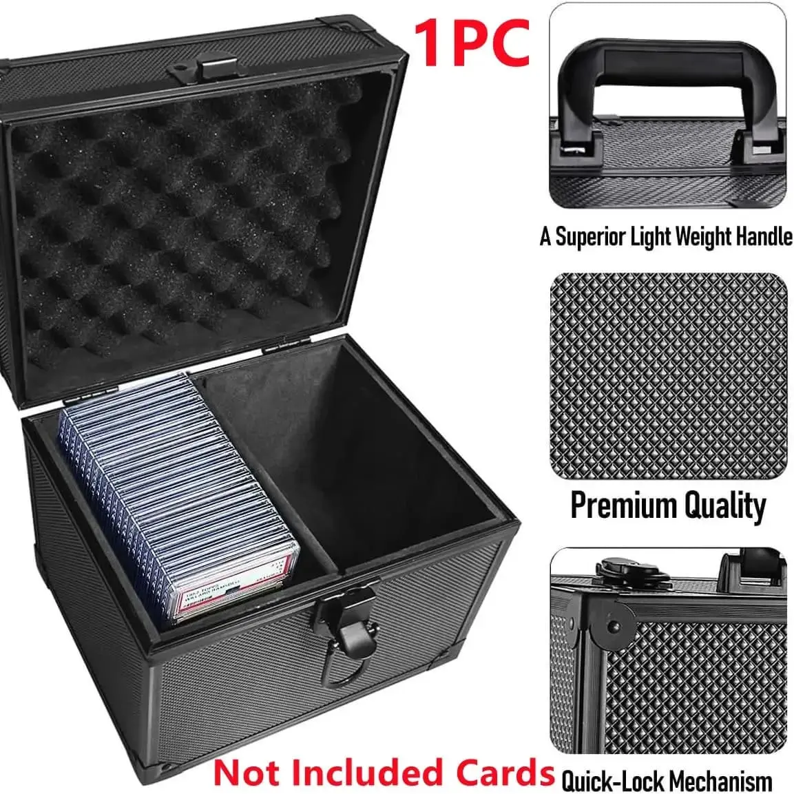 Graded Card Slab Storage Box Fits 44 PSA/BGS/FGS/SGC Graded Cards - Top Loader Card Holder Case Collector Box for MTG/Sport Card Holder fits Slabs/Sleeved Cards (Double Slot)