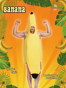 Halloween Adult Funny Role Play Tropical Fruit Costume Banana Bodysuit Dress Up Costume Couple Party Fancy Dress Stage Performance 2026