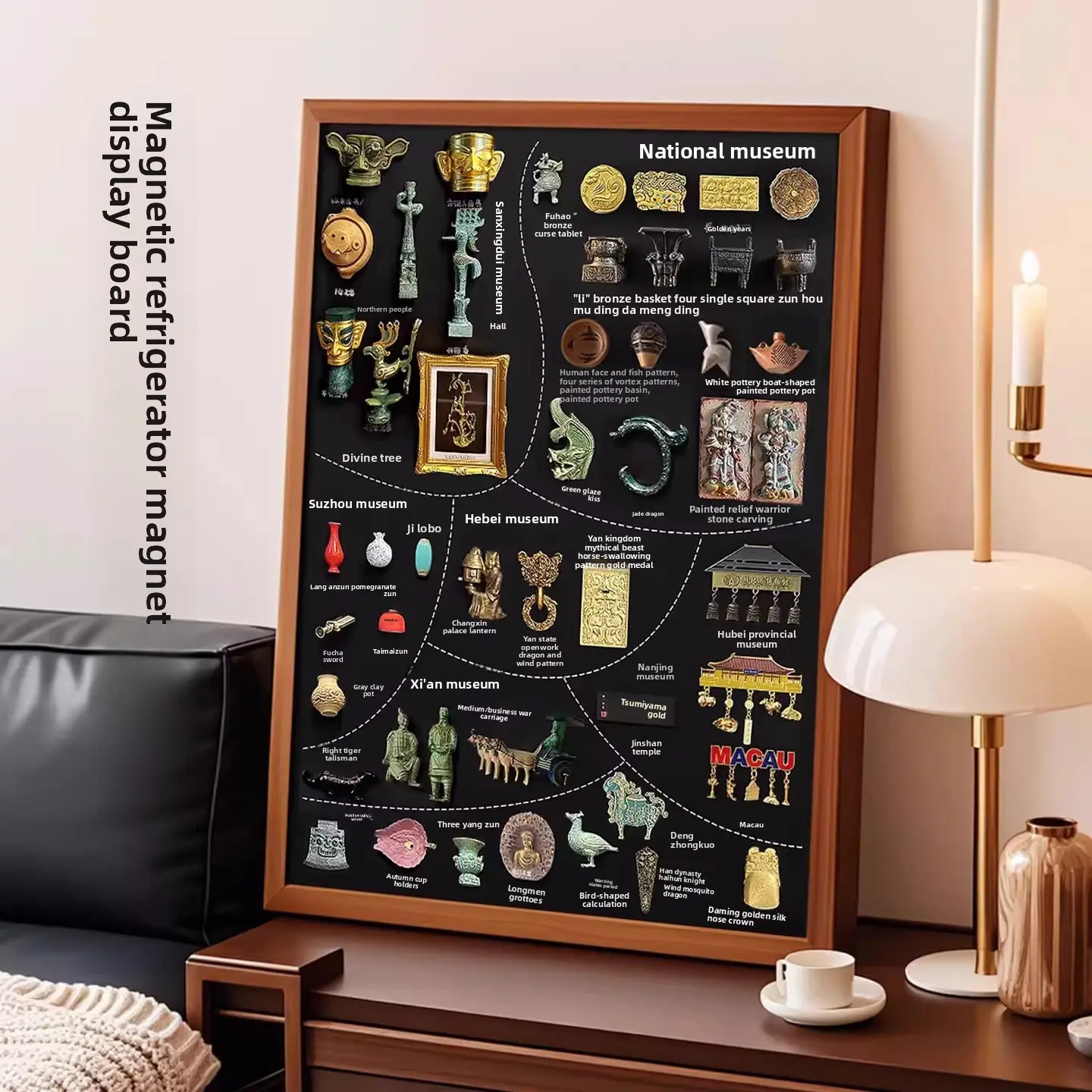 Magnetic refrigerator sticker small blackboard, magnetic storage board, shelf, hanging magnetic photo wall background board, creative design