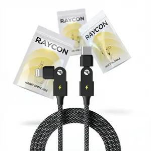 Magic Spin Cable 3 Pack  - Fast Charging Cable for Mobile Phones and Electronics
