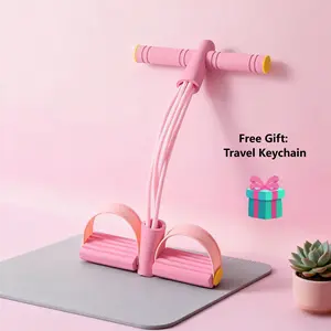 Portable Foot Pedal Puller, Non-Slip Resistance Band with Foam Handles for Home Gym Workout Fitness Training Band Durable Elastic Bands