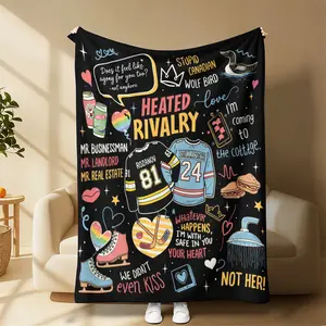 Countdown Sale! Hollanov Theme Heated Rivalry Characters Flannel Blanket, Shane Hollander & Ilya Rozanov Couple Romance Print Throw Blanket, Ultra Soft Warm Multi-use Blanket for Home Office Camping Sofa Bed, Ideal Sweet Gift for Fans Family Friends