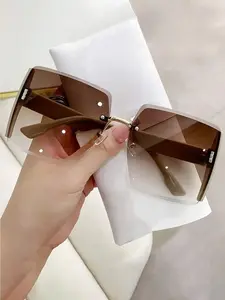 Women's Ombre Tinted Lens Sunglasses, Vintage Ombre Sunglasses, Trendy Casual Sunglasses for Everyday Use, Fashion Accessories for Outdoor Activities, Lightweight Durable Sunglasses