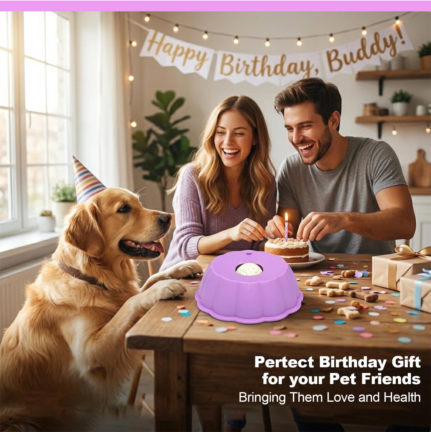 BOMUU Slow Feeder Dog Bowl, Anti-Choke, Lickmat, Solves, Dog Anxiety, post-op nutrition, Boosts , DogGutHealth, 360° Rotating Roller, For Fast Eaters ,6.4 oz Capacity