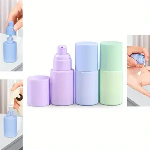 3PCS cosmetics separate bottle lotion press type glass color bottle flat shoulder liquid foundation bottle Organiser Tin