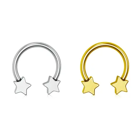 Oufer 16G Implant Grade Titanium Star Shaped Horseshoe Ring Nose Hoop