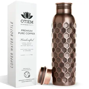 Otiem Pure Copper Water Bottle for Drinking Water - Stay Hydrated and Enjoy Ayurvedic Benefits - Leak Proof, Temperature Retention, Eco-Friendly Design - Durable Copper Bottle