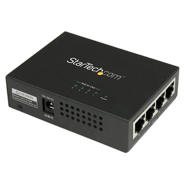 StarTech ST-POEINJ4G 4-Port GbE PoE Midspan Injector, Network Switches & PoE Multi-Port Splitter for Computer & Office Network Components, Switches & Poe Multi-Port Splitter Network