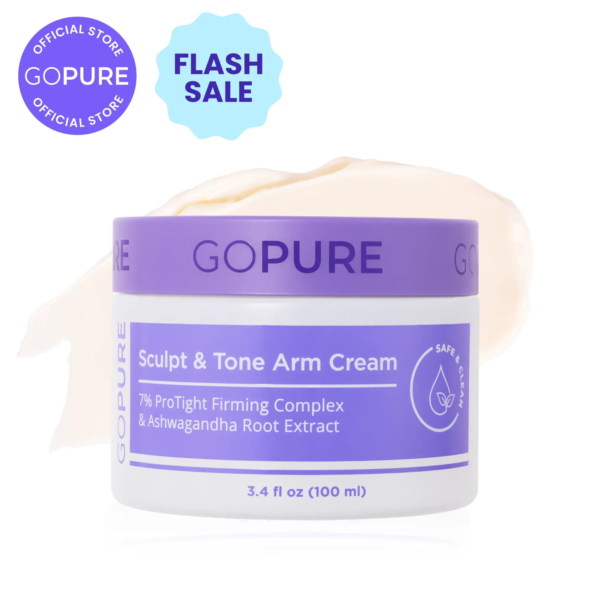 GOPURE Sculpt & Tone Arm Cream with 7% ProTight Firming Complex & Ashwagandha Root Extract Daily Hydrating Moisturizer for Loose Skin Repair