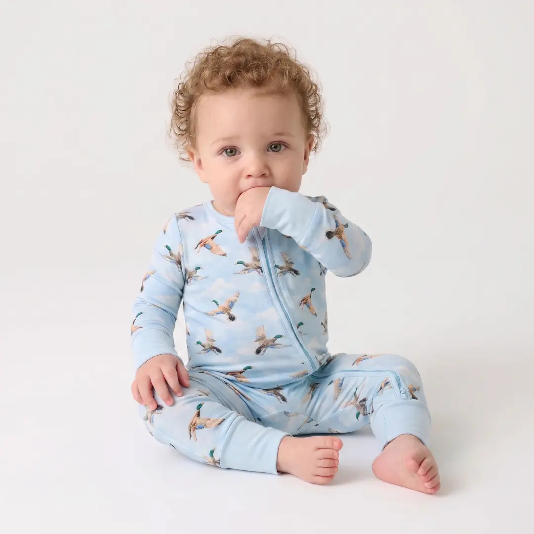 Bamboo Zippy Pajama Mallard Skies