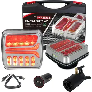 Rechargeable Wireless Trailer Lights – LED Waterproof Tail Tow Kit for Towing Truck/RV/Camper/Boat/Caravan, Supports Turn Signal/Brake/Running/Stop Lights