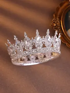 1pc elegant Women Rhinestone Decor Crown Design Luxury Headband  For Decoration Royal Tiaras Vintage Rhinestone Bridal Tiara