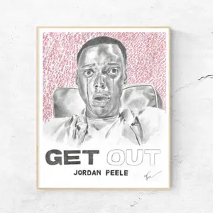 “GET OUT” Horror ART | Poster Sized Drawing 13 x 16