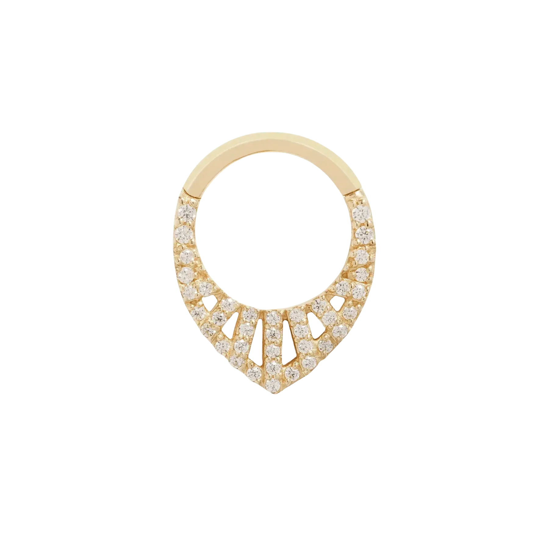 Origin Story – CZ Pavé Clicker – 14K Gold Hinged Ring