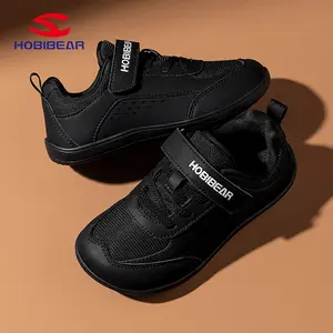 HOBIBEAR Boys’ Double-Layer Mesh Spring/Autumn Barefoot Sports Sandals with Wide Fit, Breathable, Hook-and-Loop Closure