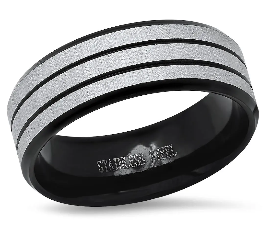 Steel by Design Men's Two-Tone Band Ring