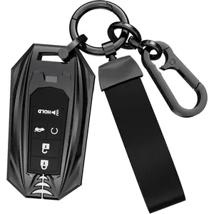 Honda Car Key Fob Cover with Keychain, Protection Case for 2022 2023 2024 Civic Accord HR-V Pilot CR-V, 5 Buttons Key Fob Shell