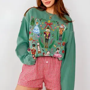 Vintage Christmas Nutcracker Sweatshirt, Crewneck Holiday Party Sweatshirt, Christmas Sweater Nutcracker Ballet Sweat, Cottagecore Gift